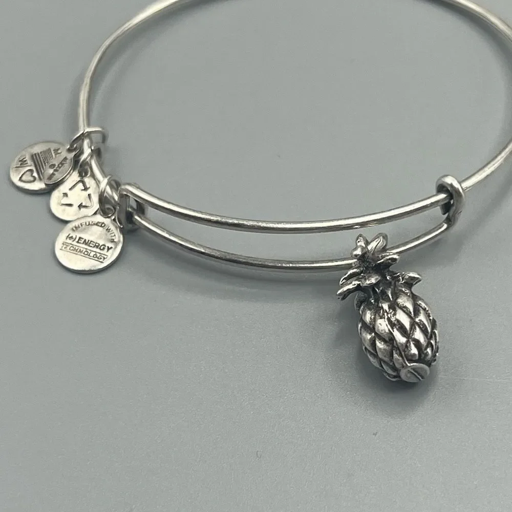 Alex and Ani Pineapple Charm Expandable Wire Bracelet